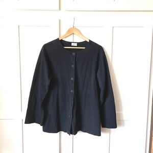 Pacific Cotton Oversize Beachwear Coverup Button Up Top Blouse Small